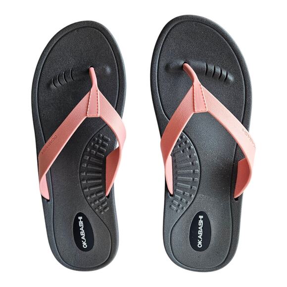 Okabashi Shoes - OKABASHI Women's M/L = 8 9 Sandals Breeze Flip Flops Pink Gray Water Made USA